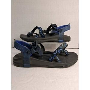 Chaco Mens 12 Sport Sandals M12 Blue Black Geometric Strap Outdoor Water Hiking
